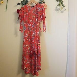 Floral Midi Wrap Dress
